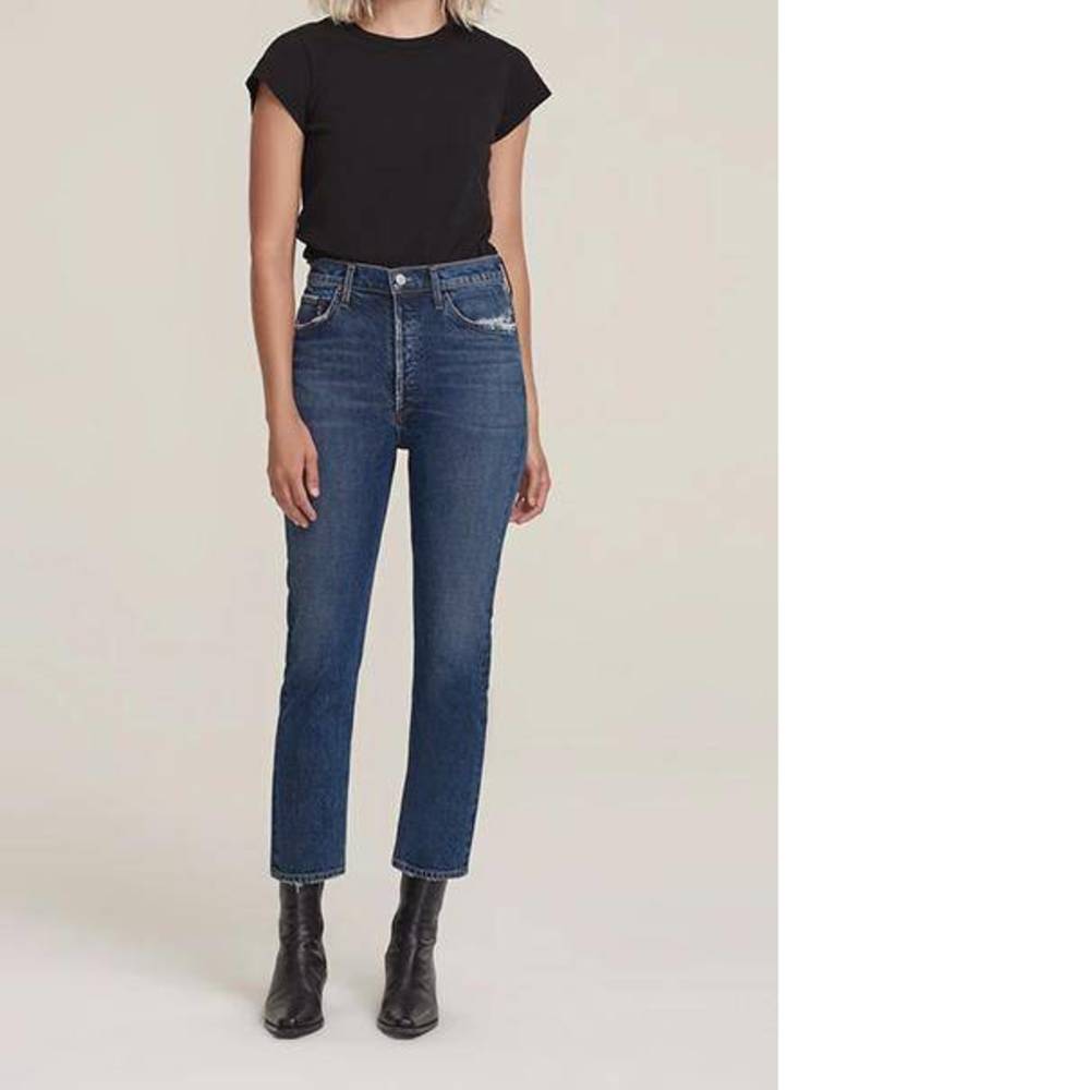 NWT AGOLDE RILEY HI RISE STRAIGHT CROP in PASTIME